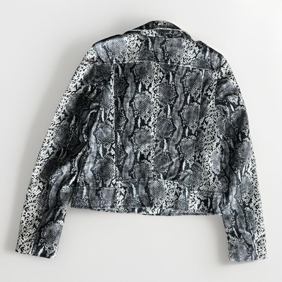 Philosophy Republic Snake Print Faux Leather Moto Jacket Women’s Small - Picture 2 of 9